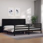 vidaXL Estructura de cama con cabecero madera maciza negro 200x200 cm vidaXL Estructura de cama con cabecero madera maciza negro 200x200 cm