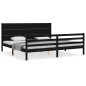 vidaXL Estructura de cama con cabecero madera maciza negro 200x200 cm vidaXL Estructura de cama con cabecero madera maciza negro 200x200 cm