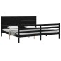 vidaXL Estructura de cama con cabecero madera maciza negro 200x200 cm vidaXL Estructura de cama con cabecero madera maciza negro 200x200 cm