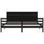 vidaXL Estructura de cama con cabecero madera maciza negro 200x200 cm vidaXL Estructura de cama con cabecero madera maciza negro 200x200 cm