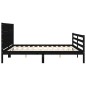 vidaXL Estructura de cama con cabecero madera maciza negro 200x200 cm vidaXL Estructura de cama con cabecero madera maciza negro 200x200 cm