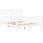 vidaXL Estructura cama de matrimonio con cabecero madera maciza blanco vidaXL Estructura cama de matrimonio con cabecero madera maciza blanco