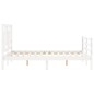 vidaXL Estructura cama de matrimonio con cabecero madera maciza blanco vidaXL Estructura cama de matrimonio con cabecero madera maciza blanco