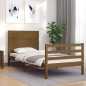 vidaXL Estructura cama y cabecero madera maciza marrón miel 100x200 cm
