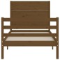 vidaXL Estructura cama y cabecero madera maciza marrón miel 100x200 cm