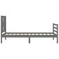 vidaXL Estructura de cama con cabecero madera maciza gris 90x200 cm vidaXL Estructura de cama con cabecero madera maciza gris 90x200 cm
