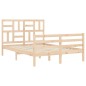 vidaXL Estructura de cama con cabecero madera maciza 140x200 cm