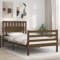 vidaXL Estructura cama y cabecero madera maciza marrón miel 100x200 cm vidaXL Estructura cama y cabecero madera maciza marrón miel 100x200 cm