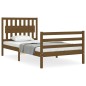 vidaXL Estructura cama y cabecero madera maciza marrón miel 100x200 cm vidaXL Estructura cama y cabecero madera maciza marrón miel 100x200 cm