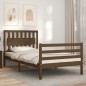 vidaXL Estructura cama y cabecero madera maciza marrón miel 100x200 cm vidaXL Estructura cama y cabecero madera maciza marrón miel 100x200 cm