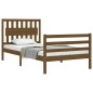 vidaXL Estructura cama y cabecero madera maciza marrón miel 100x200 cm vidaXL Estructura cama y cabecero madera maciza marrón miel 100x200 cm