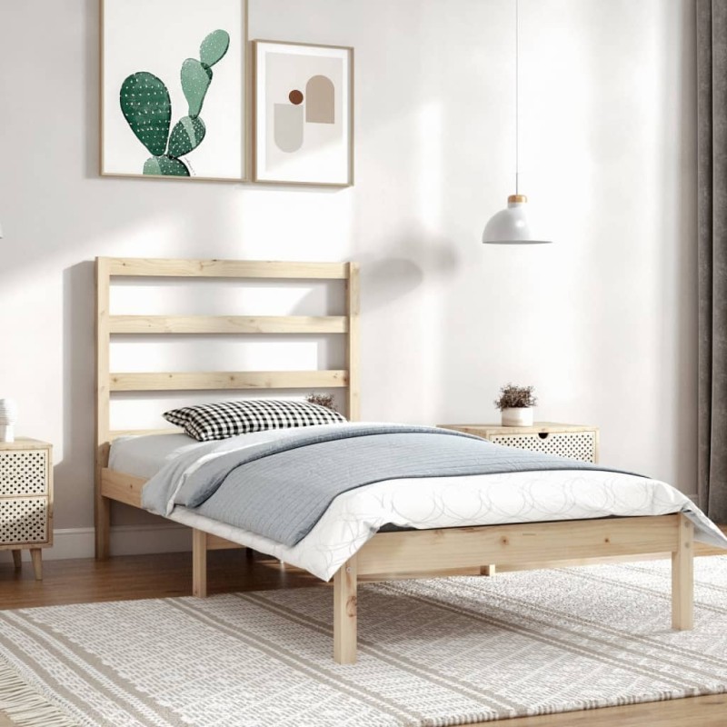 vidaXL Estructura de cama madera maciza de pino 100x200 cm vidaXL Estructura de cama madera maciza de pino 100x200 cm