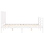 vidaXL Estructura cama de matrimonio con cabecero madera maciza blanco vidaXL Estructura cama de matrimonio con cabecero madera maciza blanco