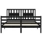 vidaXL Estructura de cama con cabecero madera maciza negro 160x200 cm vidaXL Estructura de cama con cabecero madera maciza negro 160x200 cm