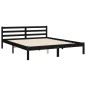 vidaXL Estructura de cama con cabecero madera maciza negro 160x200 cm vidaXL Estructura de cama con cabecero madera maciza negro 160x200 cm