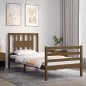 vidaXL Estructura cama y cabecero madera maciza marrón miel 100x200 cm vidaXL Estructura cama y cabecero madera maciza marrón miel 100x200 cm