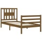 vidaXL Estructura cama y cabecero madera maciza marrón miel 100x200 cm vidaXL Estructura cama y cabecero madera maciza marrón miel 100x200 cm