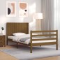 vidaXL Estructura cama y cabecero madera maciza marrón miel 100x200 cm vidaXL Estructura cama y cabecero madera maciza marrón miel 100x200 cm