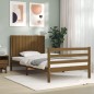 vidaXL Estructura cama y cabecero madera maciza marrón miel 100x200 cm vidaXL Estructura cama y cabecero madera maciza marrón miel 100x200 cm