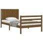vidaXL Estructura cama y cabecero madera maciza marrón miel 100x200 cm vidaXL Estructura cama y cabecero madera maciza marrón miel 100x200 cm
