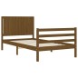 vidaXL Estructura cama y cabecero madera maciza marrón miel 100x200 cm vidaXL Estructura cama y cabecero madera maciza marrón miel 100x200 cm
