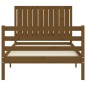 vidaXL Estructura cama y cabecero madera maciza marrón miel 100x200 cm vidaXL Estructura cama y cabecero madera maciza marrón miel 100x200 cm