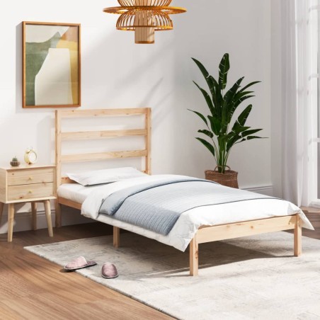 vidaXL Estructura de cama madera maciza 75x190 cm