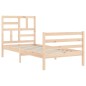 vidaXL Estructura de cama individual con cabecero madera maciza vidaXL Estructura de cama individual con cabecero madera maciza