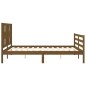 vidaXL Estructura de cama matrimonio con cabecero madera marrón miel vidaXL Estructura de cama matrimonio con cabecero madera marrón miel