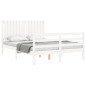 vidaXL Estructura de cama con cabecero madera maciza blanco 140x200 cm vidaXL Estructura de cama con cabecero madera maciza blanco 140x200 cm