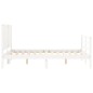 vidaXL Estructura de cama con cabecero madera maciza blanco 140x200 cm vidaXL Estructura de cama con cabecero madera maciza blanco 140x200 cm