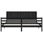 vidaXL Estructura de cama con cabecero madera maciza negro 200x200 cm