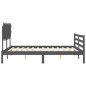 vidaXL Estructura de cama con cabecero madera maciza gris 160x200 cm vidaXL Estructura de cama con cabecero madera maciza gris 160x200 cm