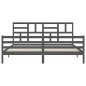 vidaXL Estructura de cama con cabecero madera maciza gris 200x200cm