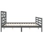 vidaXL Estructura de cama con cabecero madera maciza gris 200x200cm