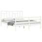 vidaXL Estructura de cama con cabecero madera maciza blanco 160x200 cm vidaXL Estructura de cama con cabecero madera maciza blanco 160x200 cm