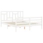 vidaXL Estructura de cama con cabecero madera maciza blanco 160x200 cm vidaXL Estructura de cama con cabecero madera maciza blanco 160x200 cm