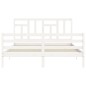 vidaXL Estructura de cama con cabecero madera maciza blanco 160x200 cm vidaXL Estructura de cama con cabecero madera maciza blanco 160x200 cm
