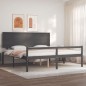 vidaXL Cama personas mayores cabecero madera maciza gris 200x200 cm vidaXL Cama personas mayores cabecero madera maciza gris 200x200 cm