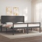 vidaXL Cama personas mayores cabecero madera maciza gris 200x200 cm vidaXL Cama personas mayores cabecero madera maciza gris 200x200 cm