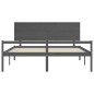 vidaXL Cama personas mayores cabecero madera maciza gris 200x200 cm vidaXL Cama personas mayores cabecero madera maciza gris 200x200 cm