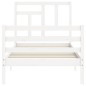 vidaXL Estructura de cama con cabecero madera maciza blanco 90x200 cm vidaXL Estructura de cama con cabecero madera maciza blanco 90x200 cm