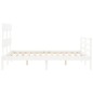 vidaXL Estructura cama de matrimonio con cabecero madera maciza blanco vidaXL Estructura cama de matrimonio con cabecero madera maciza blanco