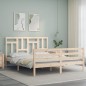 vidaXL Estructura de cama de matrimonio con cabecero madera maciza vidaXL Estructura de cama de matrimonio con cabecero madera maciza