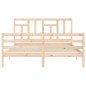 vidaXL Estructura de cama de matrimonio con cabecero madera maciza vidaXL Estructura de cama de matrimonio con cabecero madera maciza