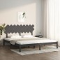 vidaXL Estructura de cama madera maciza gris Super King 180x200 cm