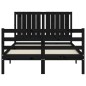 vidaXL Estructura de cama con cabecero madera maciza negro 120x200 cm vidaXL Estructura de cama con cabecero madera maciza negro 120x200 cm