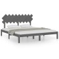 vidaXL Estructura de cama madera maciza gris Super King 180x200 cm