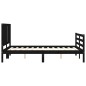 vidaXL Estructura de cama con cabecero madera maciza negro 120x200 cm vidaXL Estructura de cama con cabecero madera maciza negro 120x200 cm