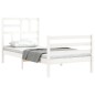 vidaXL Estructura de cama con cabecero madera maciza blanco 90x200 cm vidaXL Estructura de cama con cabecero madera maciza blanco 90x200 cm